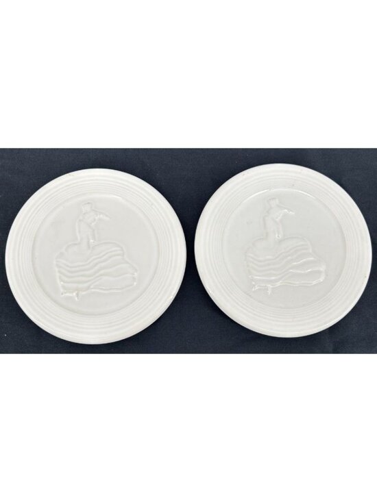 Fiestaware Other - Fiestaware Trivet Off White 6" Dancing Ladies Lot of 2 Ceramic